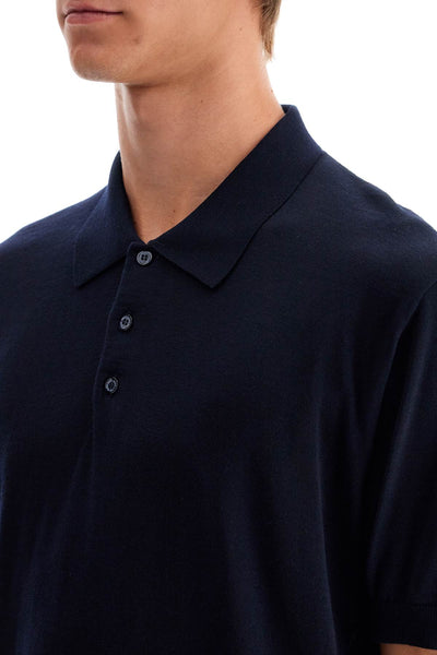 short-sleeved wool polo shirt GMP01412 P001041 NAVY