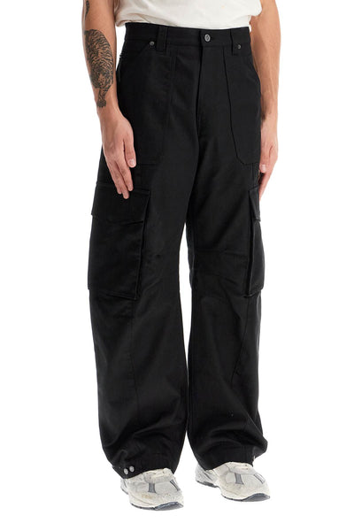 twill cargo pants in italian GMP01868 P001558 BLACK