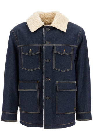 denim caban coat GMP01946 P001682 DARK BLUE/ NATURAL