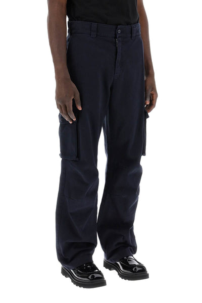 cargo pants with logo plaque GP01WT G8KH2 BLU SCURISSIMO 1