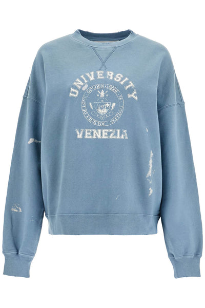 vintage college-style sweatshirt with GUP01938 P001631 WINDWARD BLUE/ HERITAGE WHITE