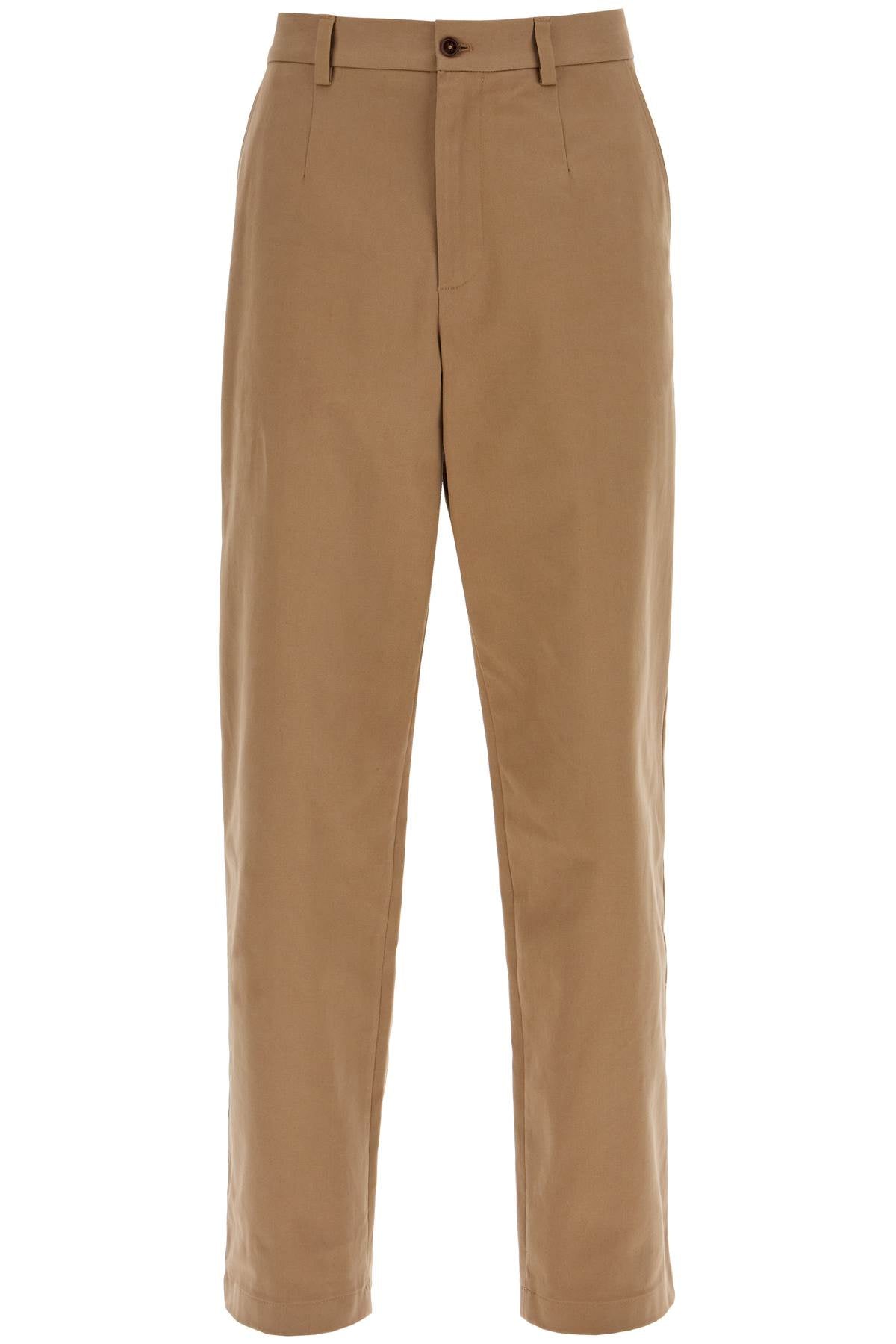 straight cotton stretch pants in 8 GV5ZHT FUFMU MARRONE-GRIGIO 6