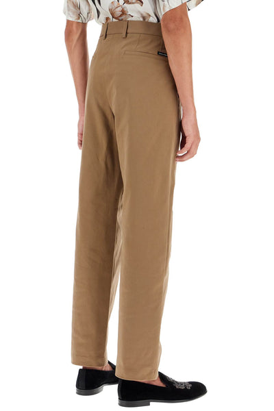 straight cotton stretch pants in 8 GV5ZHT FUFMU MARRONE-GRIGIO 6