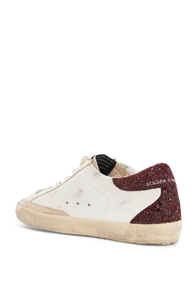 super-star glittered sneakers GWF00102 F006161 WHITE/BORDEAUX/SILVER