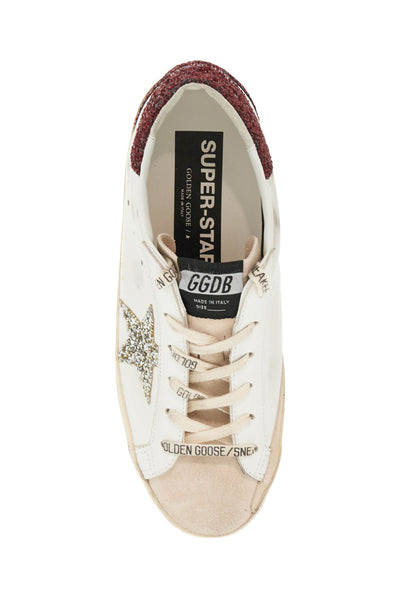 super-star glittered sneakers GWF00102 F006161 WHITE/BORDEAUX/SILVER