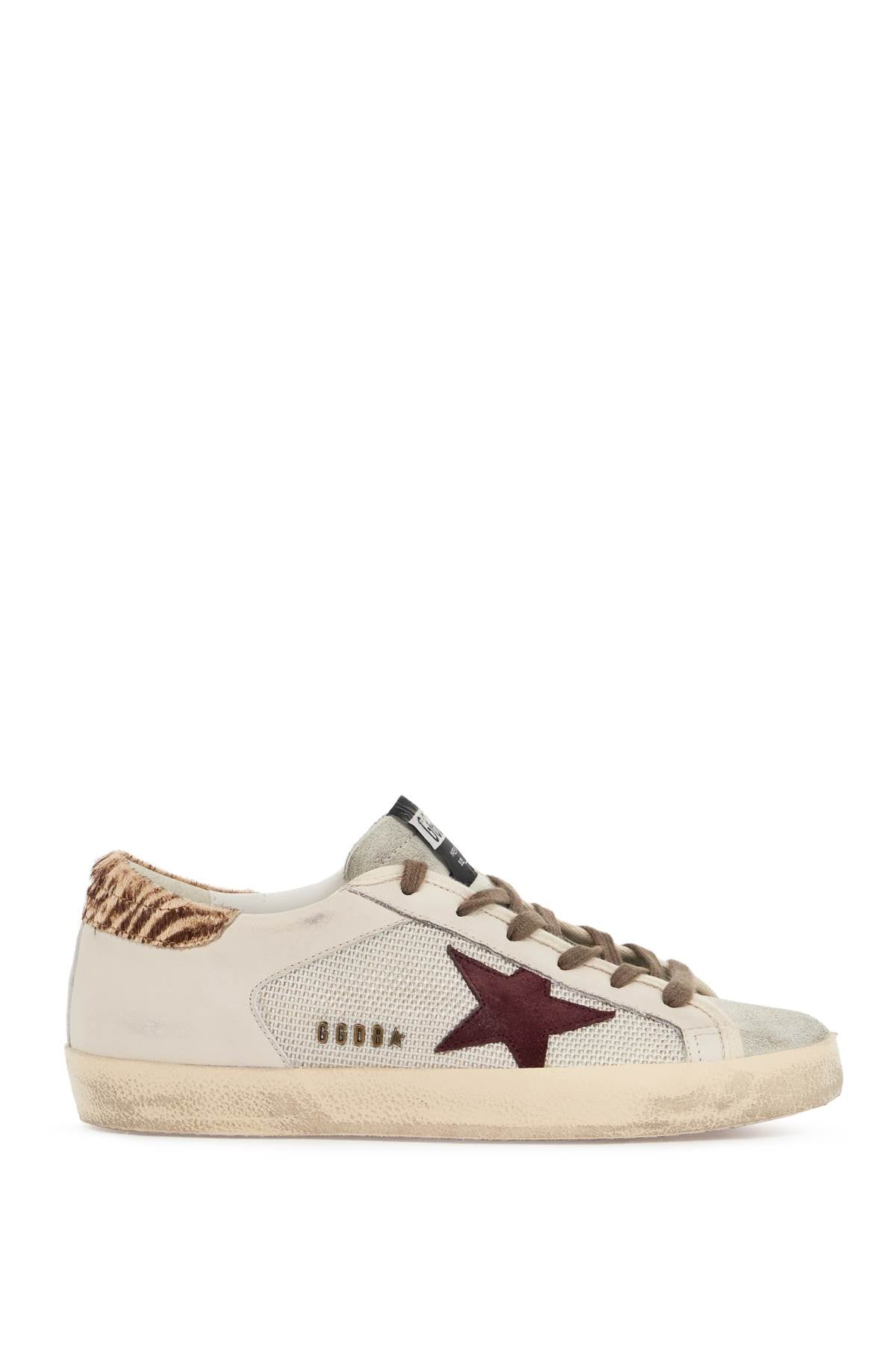 super-star canvas and leather sneakers GWF00103 F006194 SILVER/ICE/WHITE/BUTTERCREAM BROWN ZEBRA