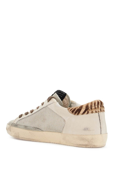 super-star canvas and leather sneakers GWF00103 F006194 SILVER/ICE/WHITE/BUTTERCREAM BROWN ZEBRA