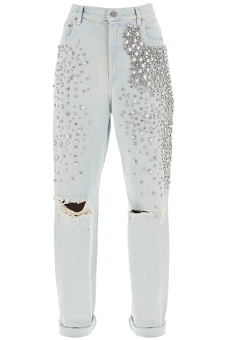 Golden goose bleached jeans with crystals GWP00844 P000626 BLUE