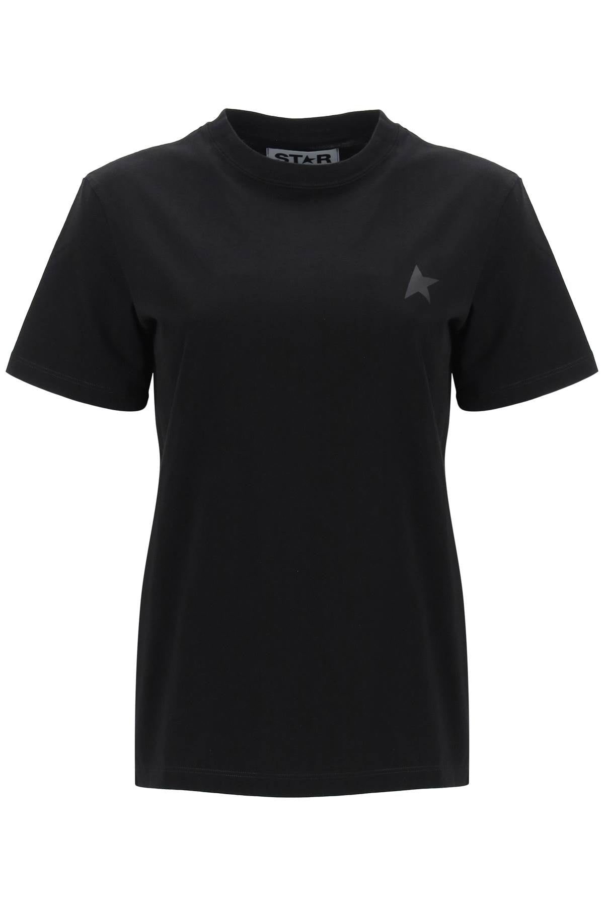 Golden goose regular t-shirt with star logo GWP01220 P000593 BLACK