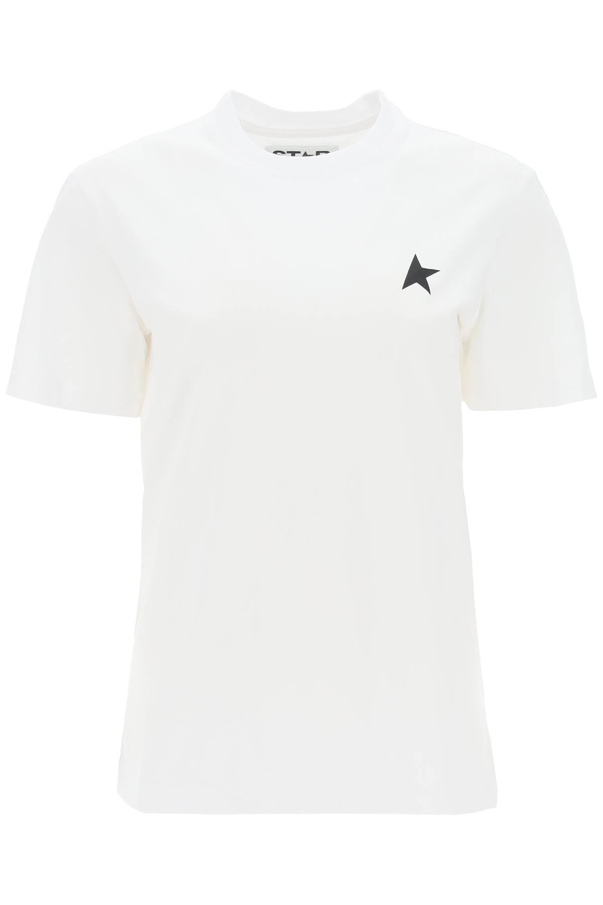 Golden goose regular t-shirt with star logo GWP01220 P000593 OPTIC WHITE BLACK