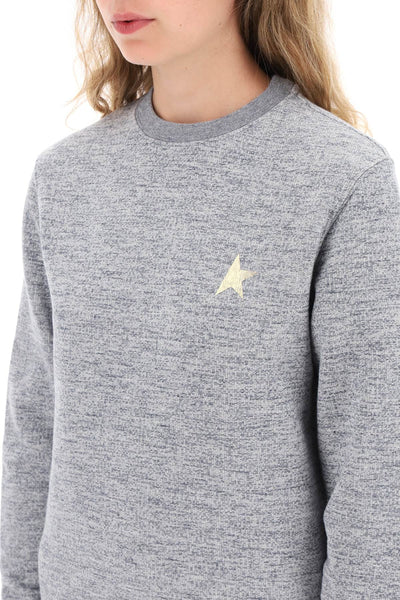 Golden goose athena sweatshirt with gold star GWP01223 P000522 MEDIUM GREY MELANGE GOLD