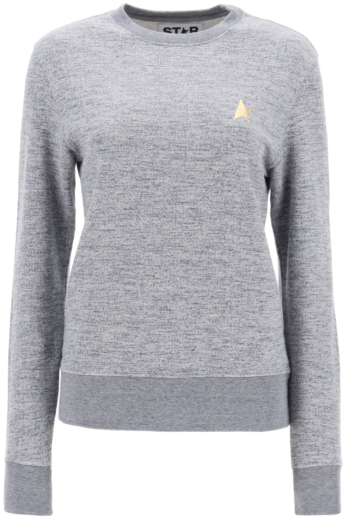 Golden goose athena sweatshirt with gold star GWP01223 P000522 MEDIUM GREY MELANGE GOLD