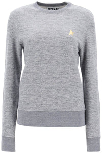 Golden goose athena sweatshirt with gold star GWP01223 P000522 MEDIUM GREY MELANGE GOLD