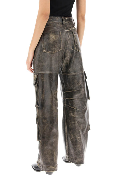 Golden goose irin cargo pants in vintage-effect nappa leather GWP01807 P001427 VINTAGE BROWN