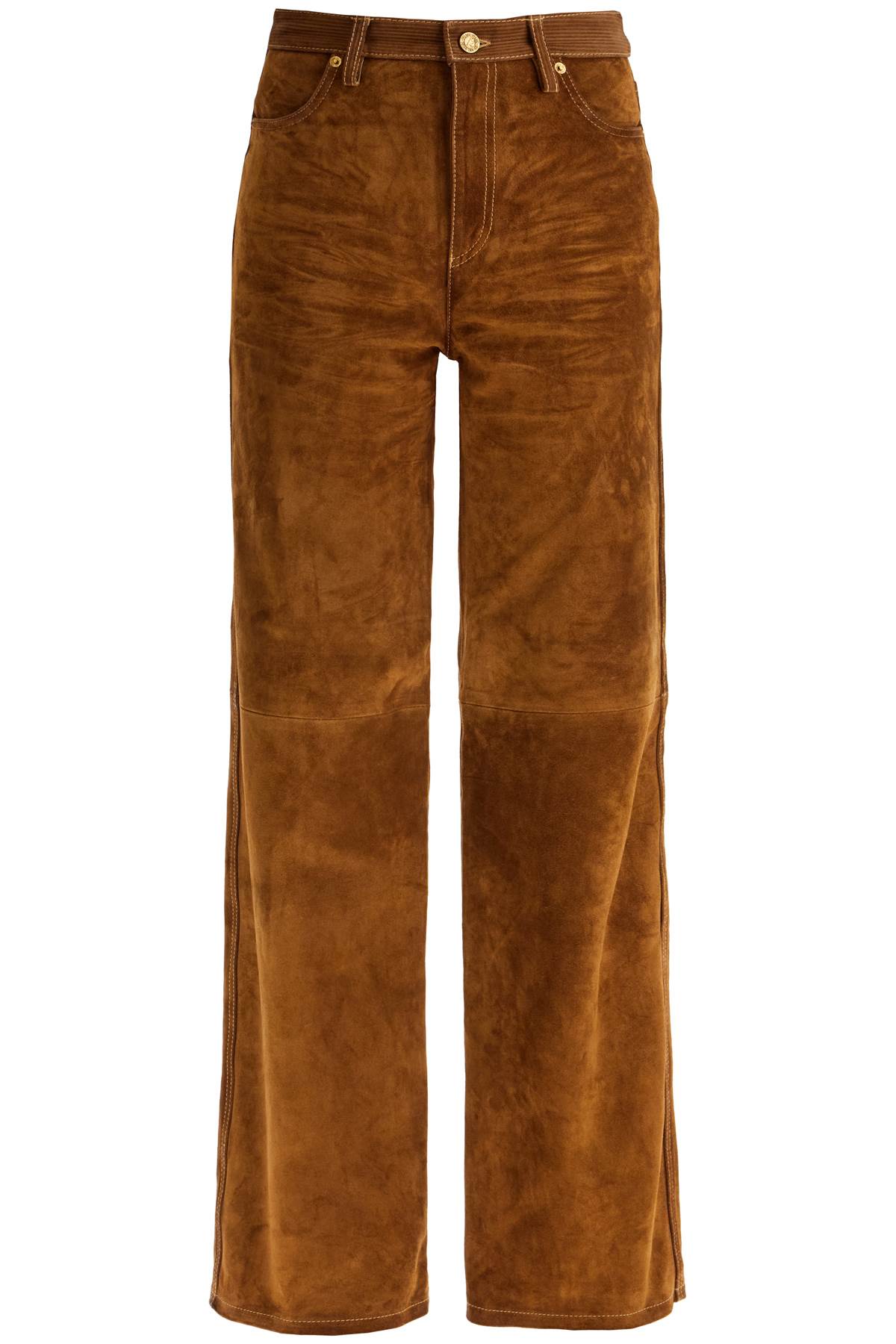 suede leather pants for men GWP01882 P001670 TOBACCO BROWN