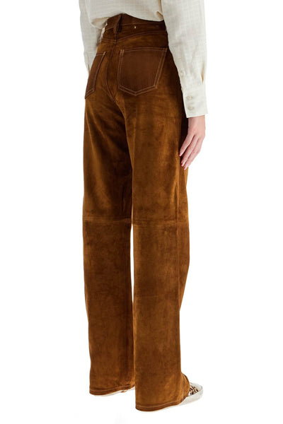 suede leather pants for men GWP01882 P001670 TOBACCO BROWN