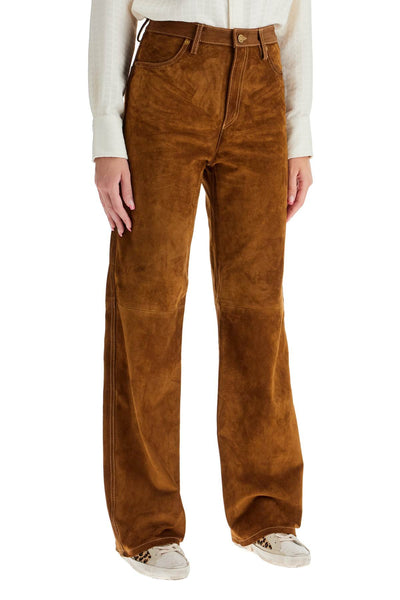 suede leather pants for men GWP01882 P001670 TOBACCO BROWN