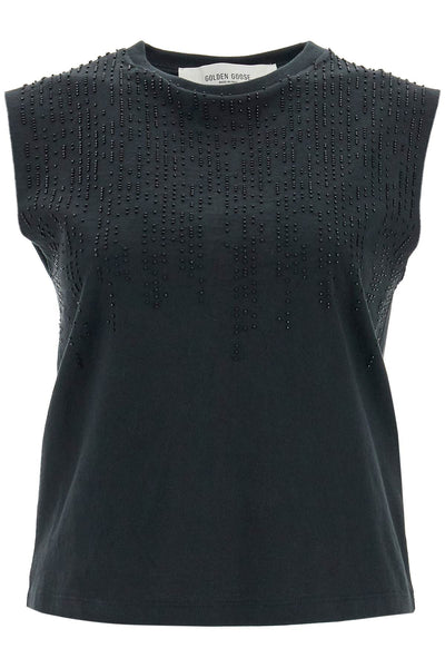 GOLDEN GOOSE sleeveless top with GWP02187 P001885 BLACK | Italystation.com - Shop Now at italystation.com