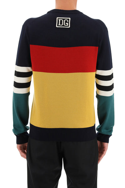 color block wool sweater GXE94Z JBVA2 VARIANTE ABBINATA