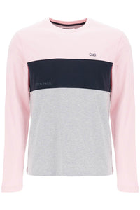 long sleeve crew neck t-shirt in pink, blue, and gray cotton H24MAITL0011 FUZZ