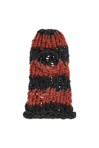 striped balaclava helmet H2L RED   BLACK