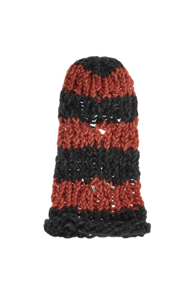 striped balaclava helmet H2L RED   BLACK