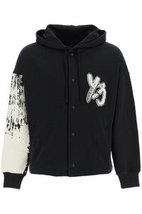 hoodie with logo patch H44810 BLACK CREAWHITE