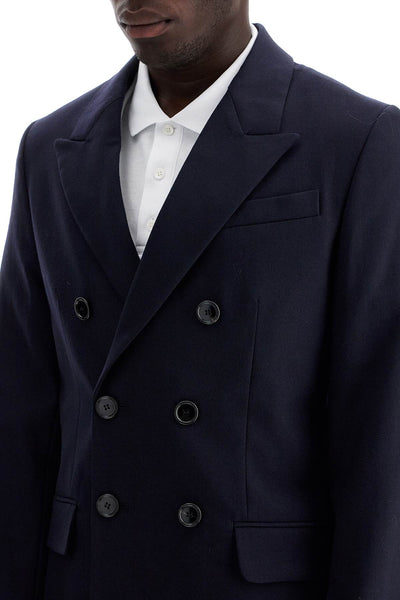 double-breasted wool jacket HBV217 WV0026 BLEU MARINE