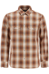 denim western shirt for men HDS001 FMC149F24 COMBO BROWN AND WHITE