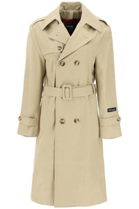 cotton double-breasted trench coat HGCT002 KHAKI