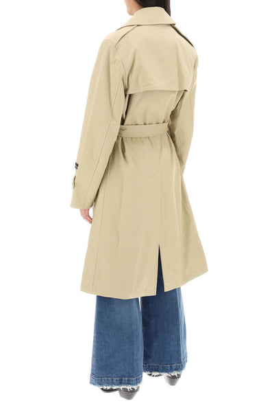 cotton double-breasted trench coat HGCT002 KHAKI