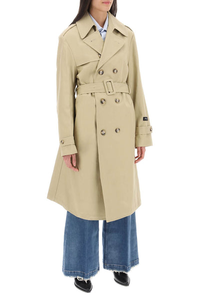 cotton double-breasted trench coat HGCT002 KHAKI