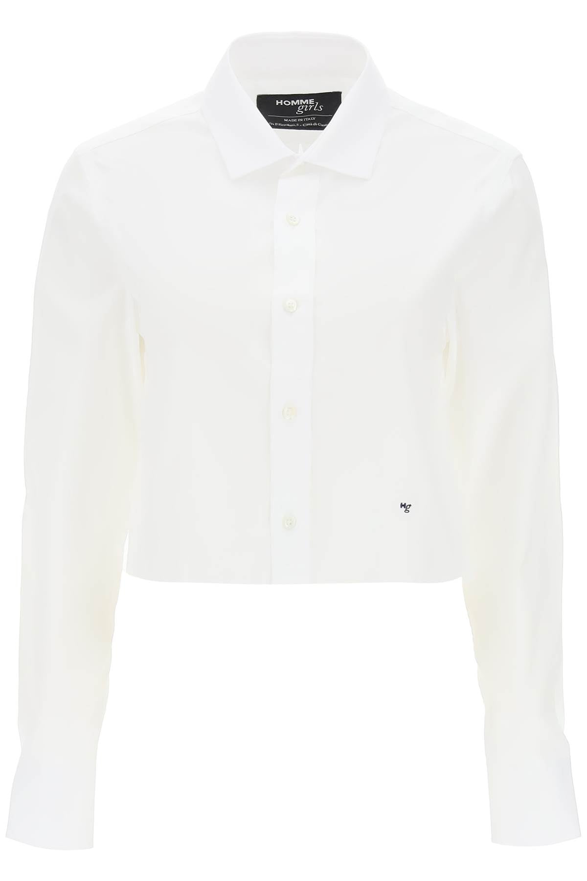 cotton twill cropped shirt HGSH003 WHITE