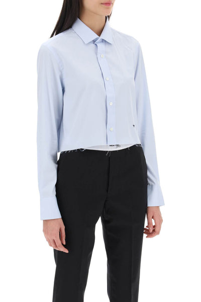 cotton twill cropped shirt HGSH004 LIGHT BLUE