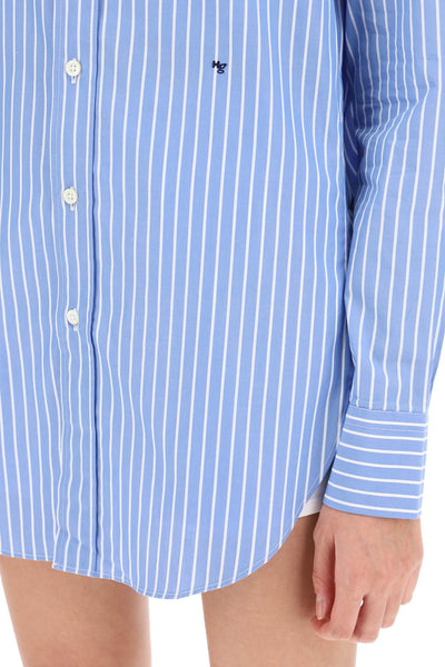 striped poplin shirt HGSH005 BLUE WHITE