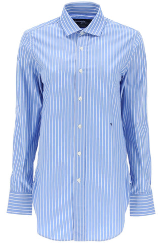 striped poplin shirt HGSH005 BLUE WHITE