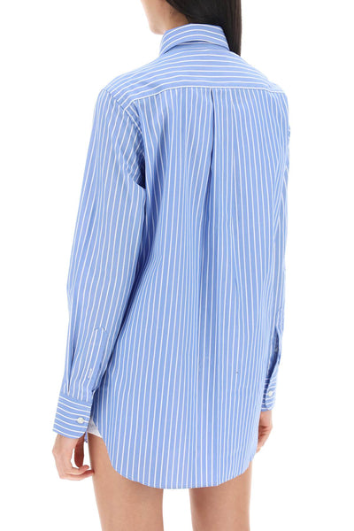 striped poplin shirt HGSH005 BLUE WHITE