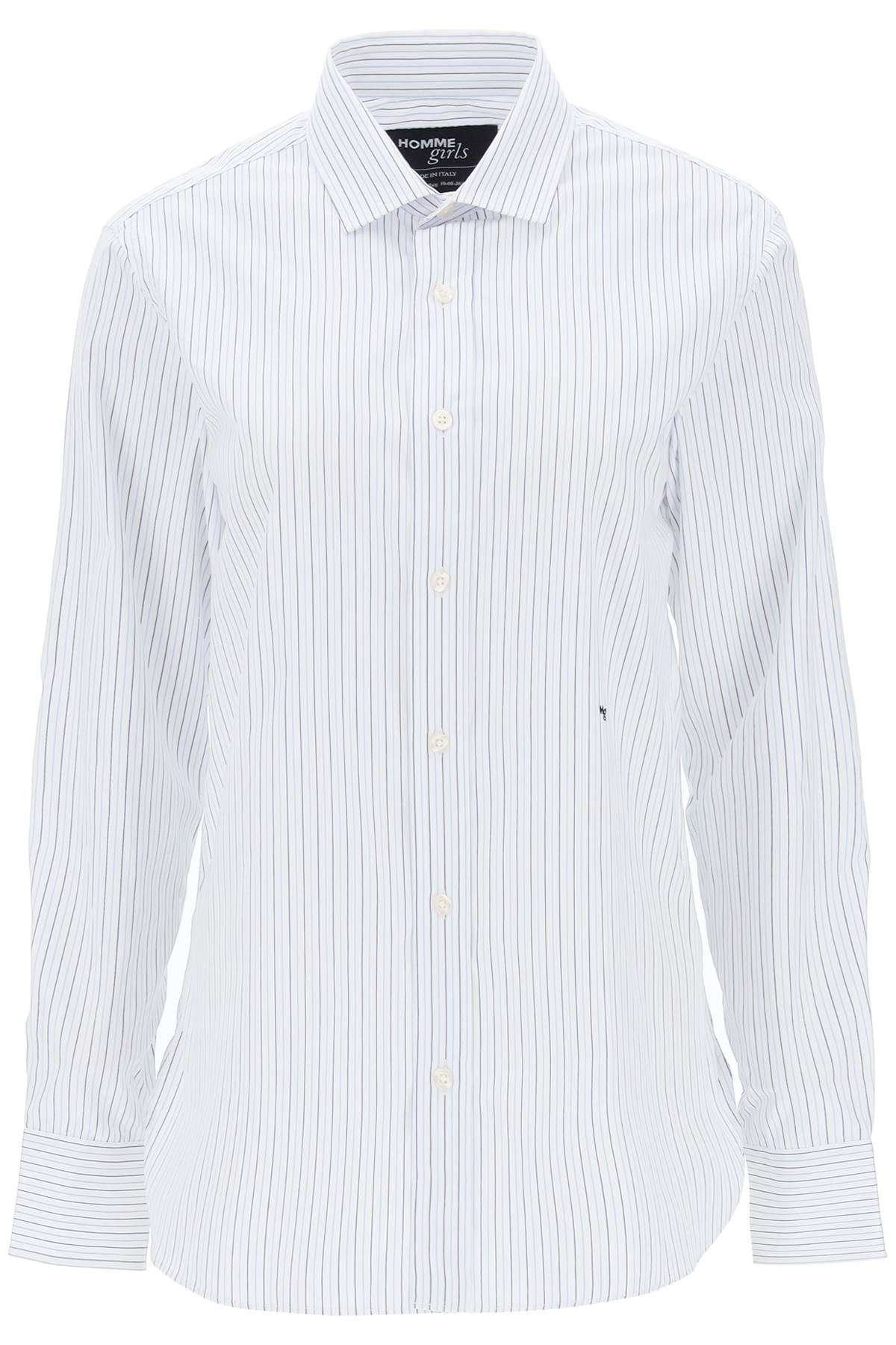 striped poplin shirt HGSH023 WHITE BLUE