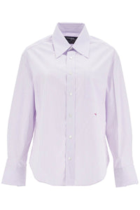 purple striped cotton women's shirt HGSH046 LAVENDER STRIPE