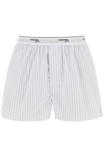 cotton boxer shorts HGUN004 WHITE BLUE