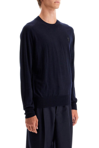 lightweight wool raglan pullover HKS041 KN0039 BLEU NUIT