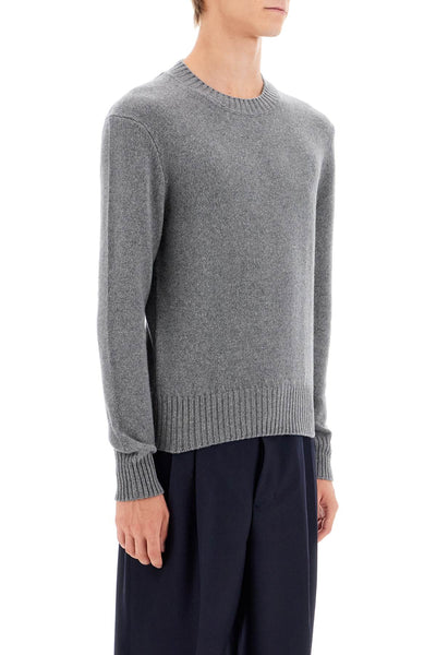 cashmere crewneck pullover HKS057 005 GRIS CLAIR