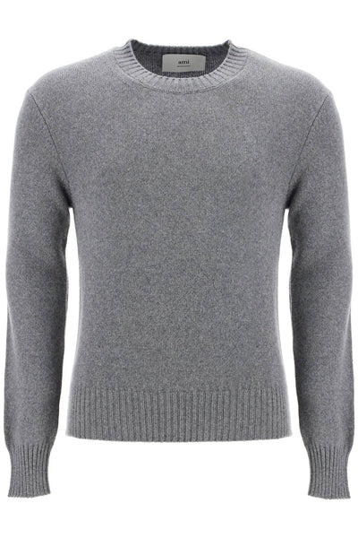 cashmere crewneck pullover HKS057 005 GRIS CLAIR