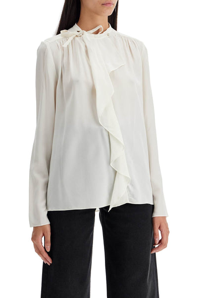 silk blouse with ruffle 'ut HT0296FD B3J12I ECRU