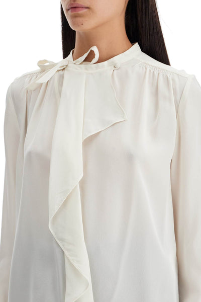 silk blouse with ruffle 'ut HT0296FD B3J12I ECRU