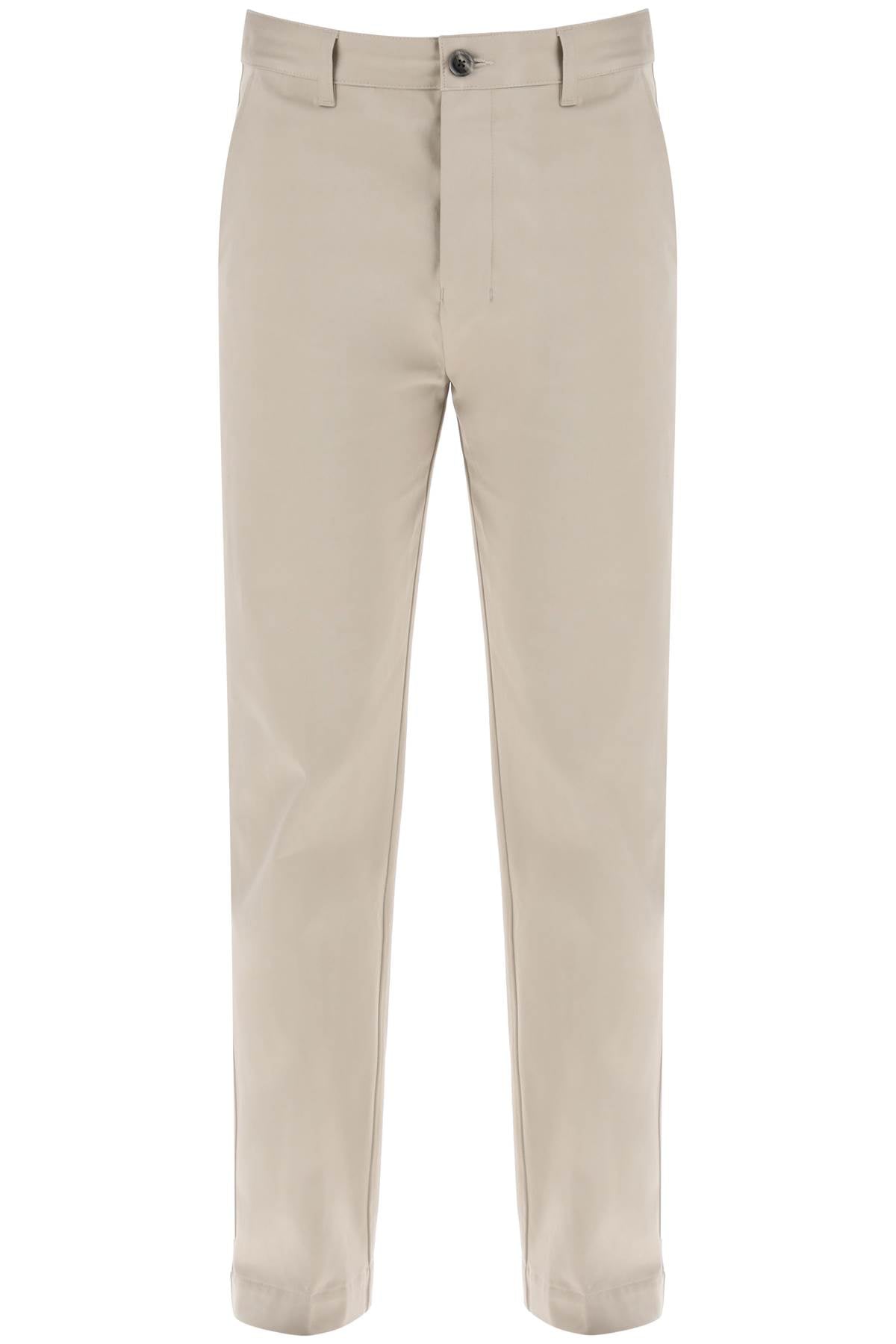 cotton satin chino pants in HTR005 CO0009 BEIGE CLAIR