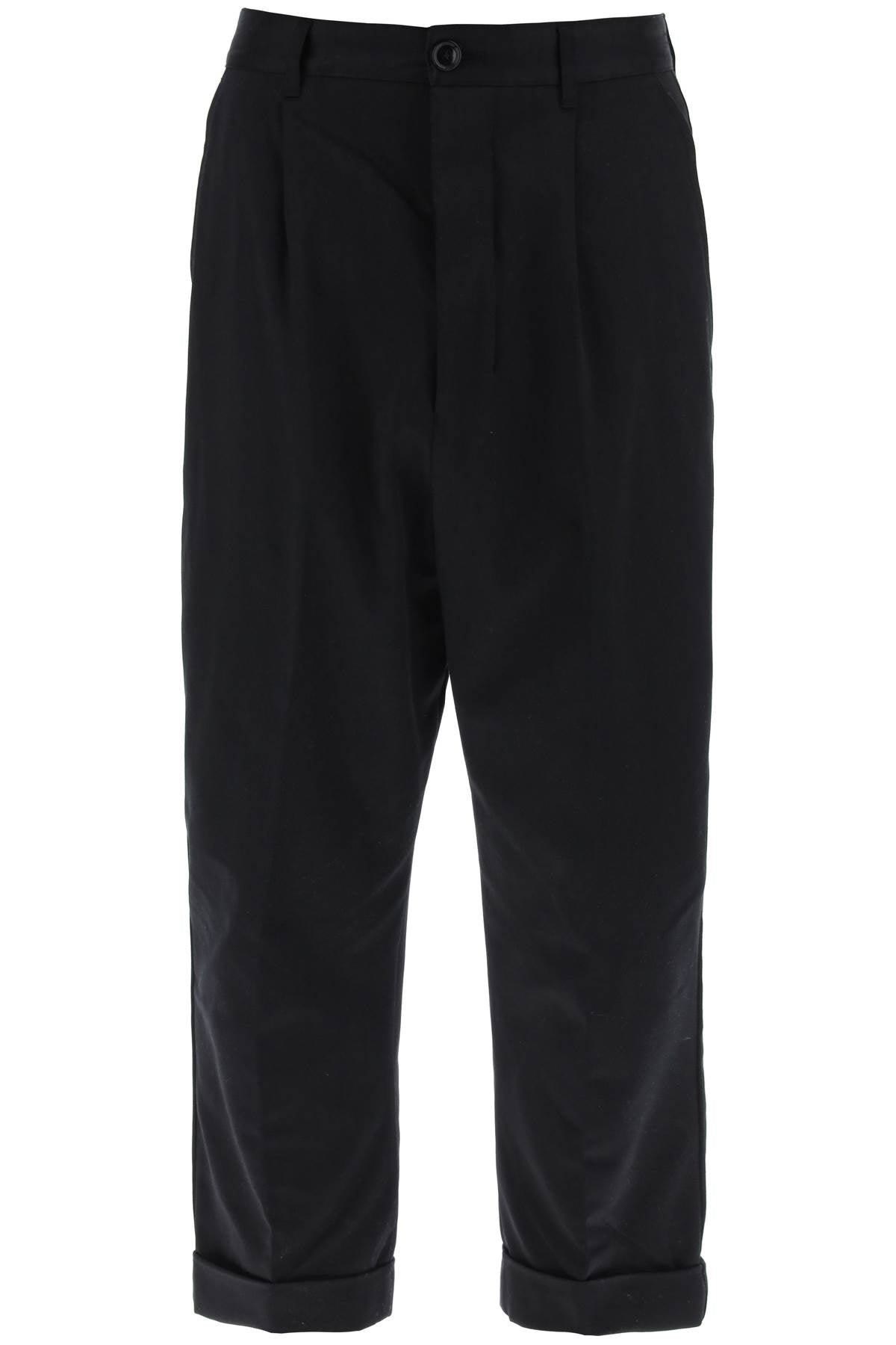 cotton carrot pants for men HTR101 CO0009 NOIR