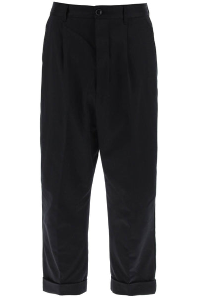 cotton carrot pants for men HTR101 CO0009 NOIR