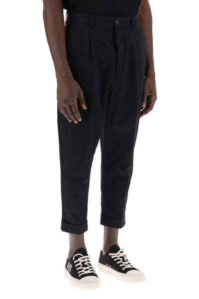 cotton carrot pants for men HTR101 CO0009 NOIR