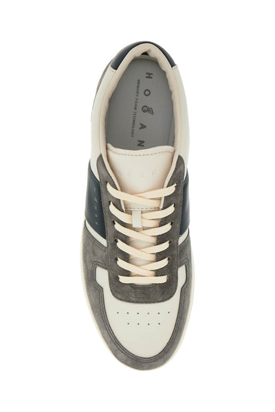 smooth and suede leather h-tv sneakers. HXM6680FL30ODZ B013(YOGURT)+B804+U805